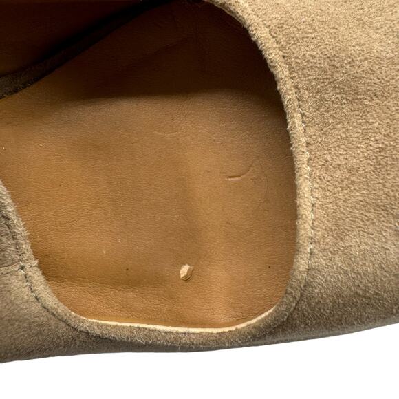 Halogen Tan Suede Crisscross Strappy Ankle Buckle Strap Booties Wedge Pumps 8.5M - Picture 4 of 12
